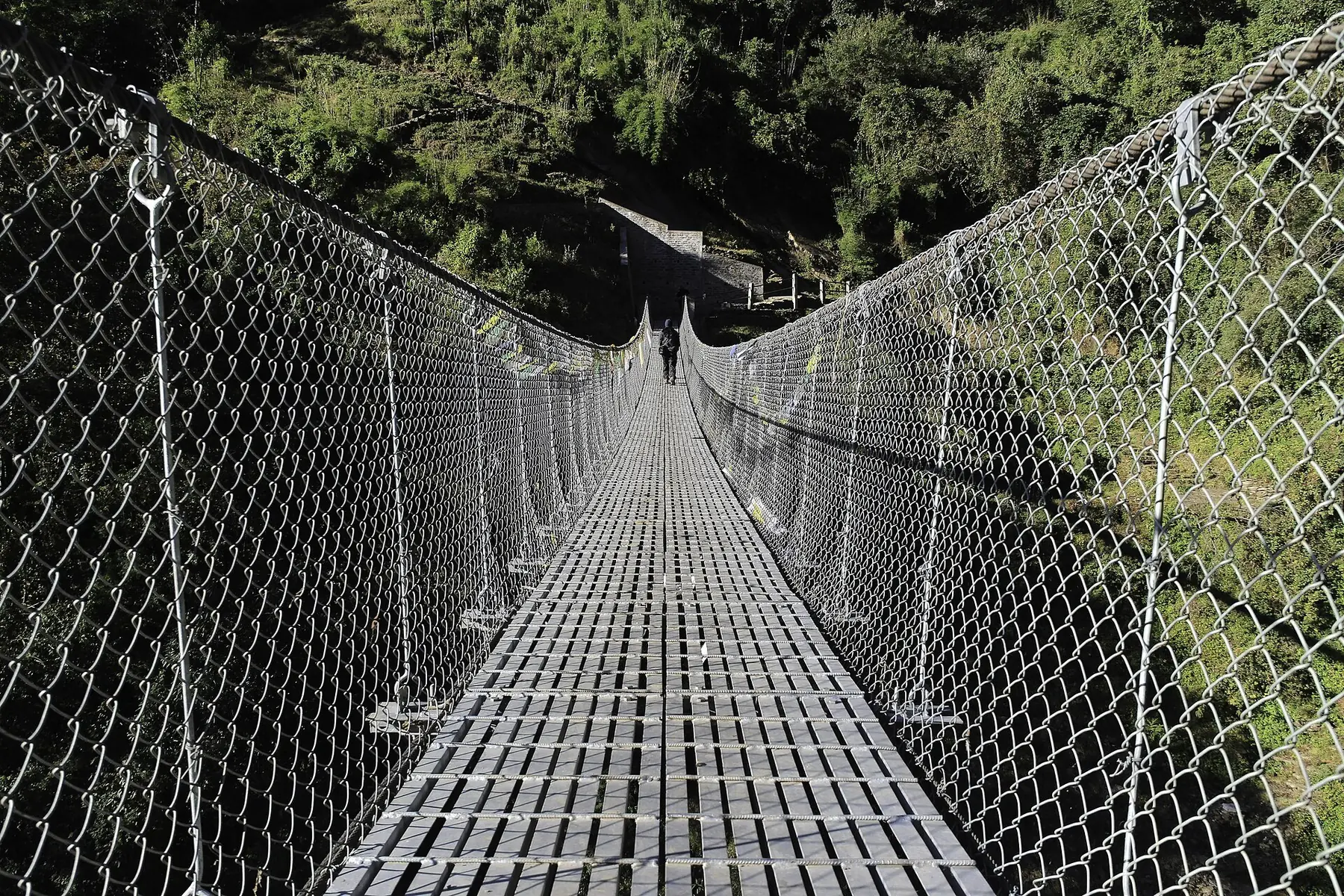 Suspension bridge on a Nepal trekking route